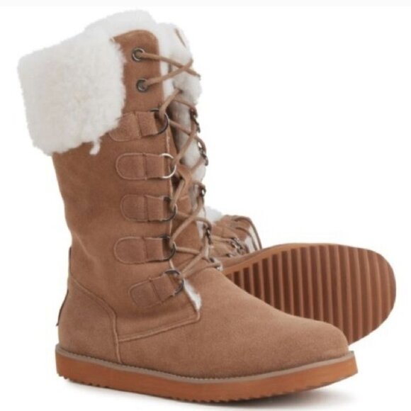 Emu Ridge Australia Grace Brown Suede Water Resistant Mid Boot Size 10M - Picture 1 of 8